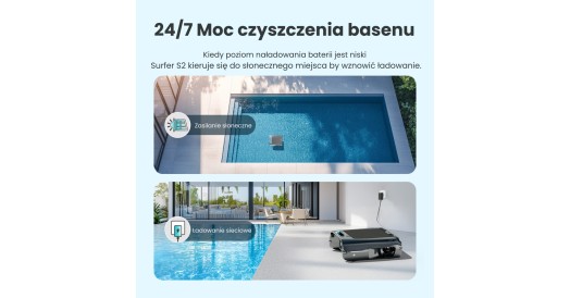 Robot skimmer do czyszczenia basenów Aiper EcoSurfer S2