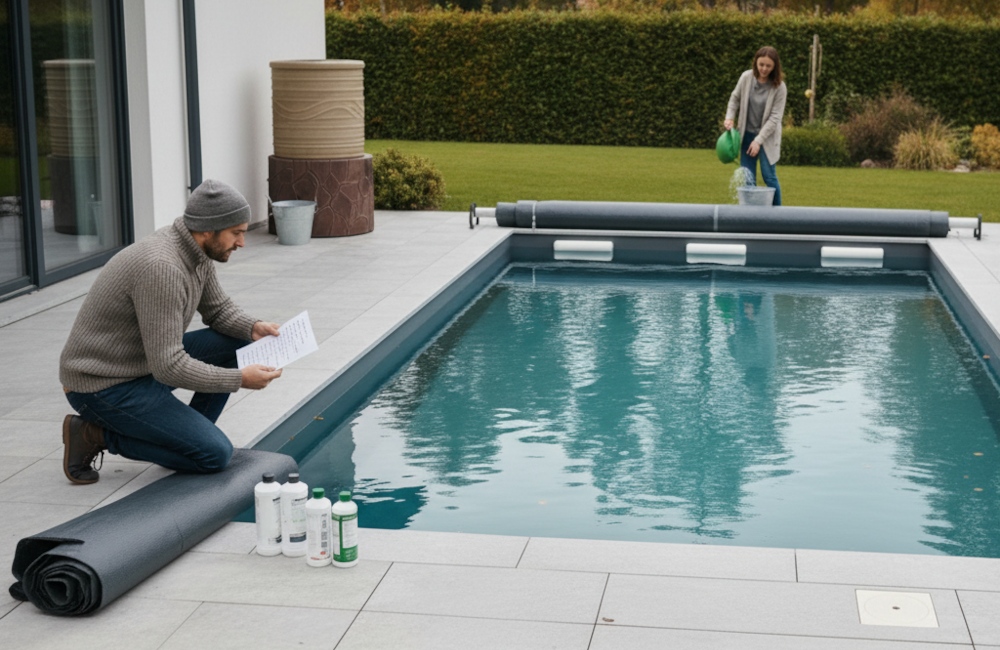 Para zabezpieczaa basen na zimę Para zabezpieczaa basen na zimę