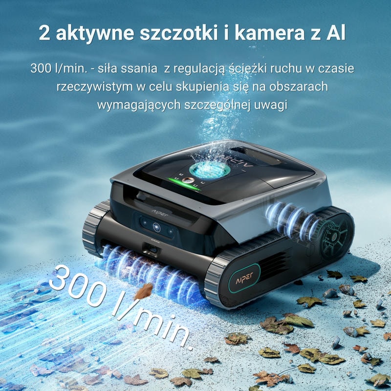 Aiper Scuba V3 zbiera liście z dna basenu
