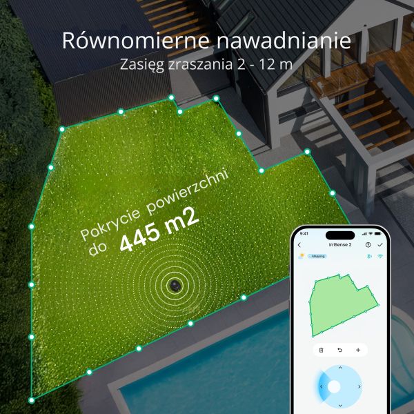 Równomierne nawadnianie nawet do 445 m²