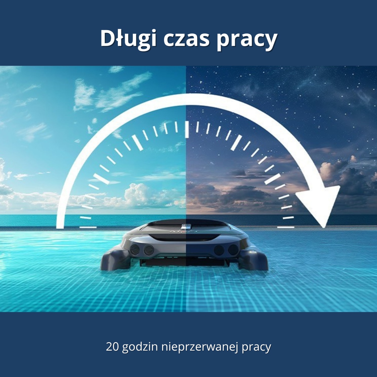 Długi czas pracy robota Aiper Surfer S1