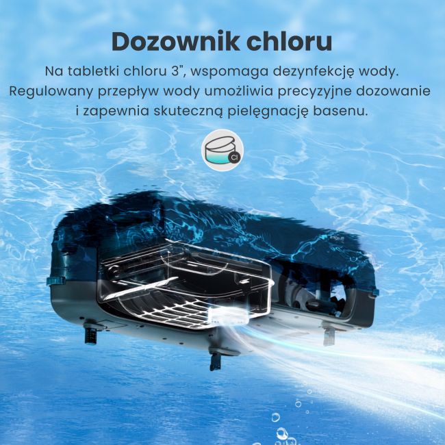Wbudowany dozownik tabletek chlorowych robota Aiper EcoSurfer S2