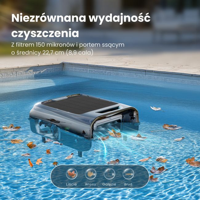 Zwiększona moc ssania Aiper EcoSurfer S2